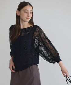 YECCA VECCA 【archive】テープヤーン袖レースプルオーバー