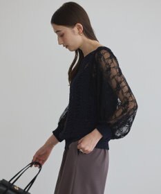 YECCA VECCA 【archive】テープヤーン袖レースプルオーバー