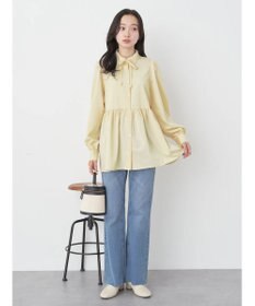 earth music&ecology セルフカットフレアデニムパンツ