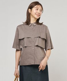 J.PRESS LADIES L 【WEB限定カラーあり・一枚で着映え】ラミーポプリン ティアード シャツ