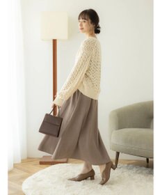 earth music&ecology スラブコットンレース編みカーディガン