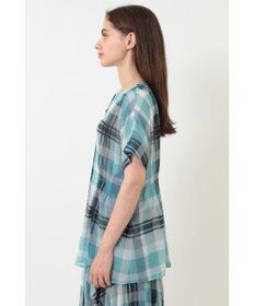 DAKS ビッグトランスチェックシフォンブラウス