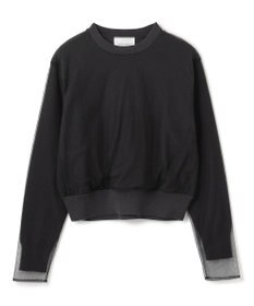 BEIGE， 【洗える】MYRTLE / チュールレイヤードクルーネックトップス