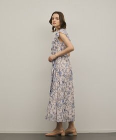 GRACE CONTINENTAL サラサプリントフリルカラーワンピース