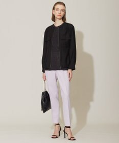 ICB 【WEB限定カラーあり・洗える】 ペーパーブレンドシャインニット 5分袖プルオーバー