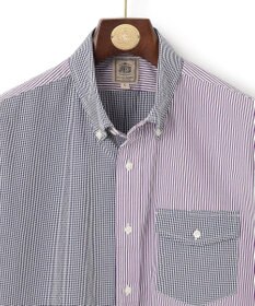 J.PRESS MEN 【クールマックス】クレイジーパターン サッカーシャツ/B.D.