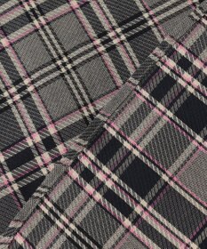 組曲 シアーツイルチェック ハイネックブラウス