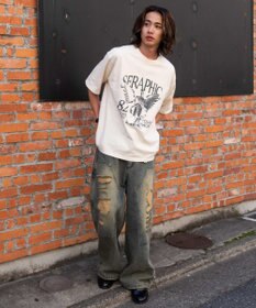 WEGO 【ユニセックス着用ITEM/MLサイズ展開】ブリーチヴィンテージグラフィックT（SS）