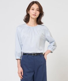 J.PRESS LADIES ストライプジャカード ラウンドネック カットソー