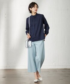 J.PRESS LADIES L 【洗える】シャークスキン セミワイド パンツ