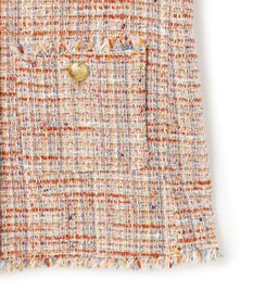 23区 L GIOLICAツイード ノーカラー ボタン ジャケット