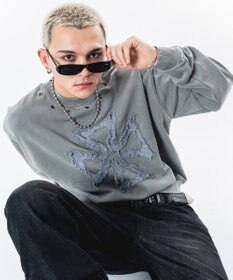 WEGO 【ユニセックス着用ITEM】ブリーチハトメロゴプルオーバー