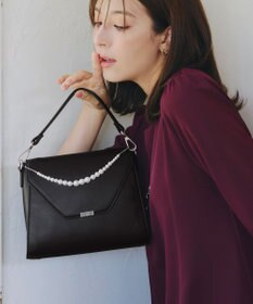 Tiaclasse 【安田美沙子さん着用・4way /2TYPEハンドル】パールチェーン付きハーフフォーマルミニバッグ