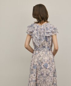 GRACE CONTINENTAL サラサプリントフリルカラーワンピース