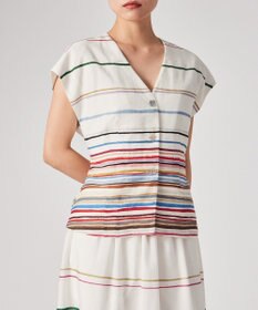 Paul Smith Cairo Stripe Chalk プリント ブラウス