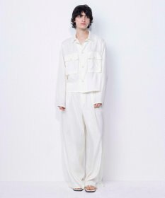 NAVE 【ReNAVE・セットアップ可/洗える/UVケア/接触冷感】フィブリルシャンブレー ワイドパンツ