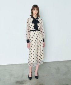 GRACE CONTINENTAL ラメドット刺繍ドレス