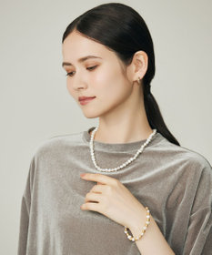 自由区 淡水パール3WAY ネックレス マットゴールド