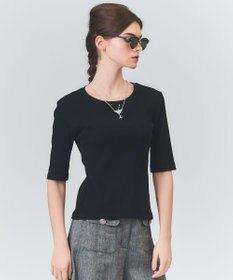 GRACE CONTINENTAL ハーフスリーブリブトップ