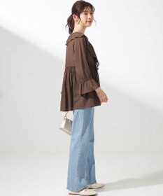 ANY SIS 【洗える】シアーヴィンテージライクラッフル ブラウス