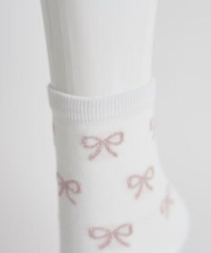 WEGO 総柄リボンクルーソックス