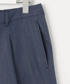 J.PRESS LADIES L 【洗える】セルロースシャンブレー ワイド パンツ