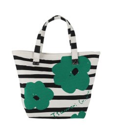 tsumori chisato CARRY フラワーボーダー ハンドバッグ 手提げ 花柄 ボーダー