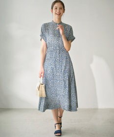 組曲 L フラワーレイヤープリント ワンピース