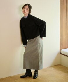 #Newans 【セットアップ可能】ワイドスリーブツイードプルオーバー