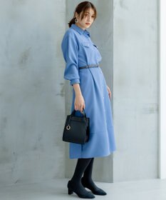 組曲 【サッシュベルト付き】パールボタンシャツワンピース