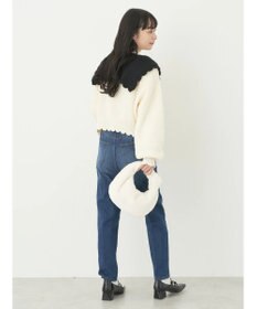 earth music&ecology フリルカラーカーディガン