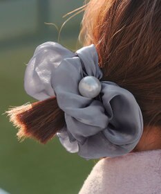 Tiaclasse パール付きオーガンジーシュシュ