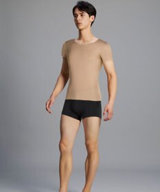 WACOAL MEN 【オーガニック綿混インナー】多機能を着る。綿の贅沢オーガニック フリーなカッティング（ネック・袖・裾）2分袖 GL5210 /ブロス バイ ワコールメン