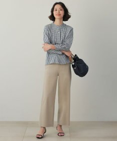 J.PRESS LADIES L 【人気素材・セットアップ対応】セルロースリネンストレッチ セミワイド パンツ