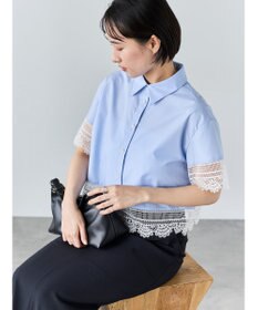 Te chichi レースヘムクロップトシャツ