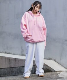 WEGO 【ユニセックス着用ITEM】エンボスステッチロゴプルパーカー