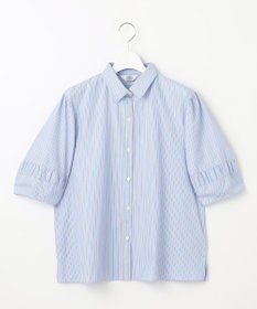 J.PRESS LADIES 【洗える】Betterコットンポリエステル ストライプ シャツカラーブラウス