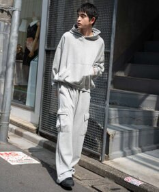 WEGO 【ユニセックス着用ITEM/ウエストゴム/MLサイズ展開】ワイドスウェットカーゴパンツ