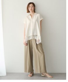 YECCA VECCA 裾レーススキッパーシャツ