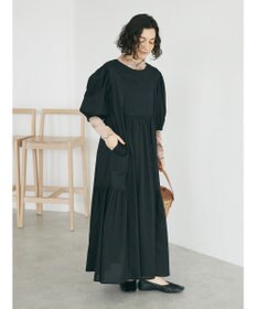 CRAFT STANDARD BOUTIQUE インド綿パフスリーブギャザーワンピース