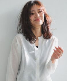 UNFILO シアーフォルムニット キーネックカーディガン