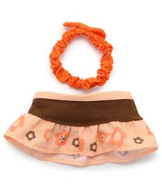 Mother garden しろたん ついてきちゃうしろたん マスコット 着せ替え服 《レトロ風》 橙色 / 黄色