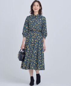 組曲 カッティングローズプリント ワンピース