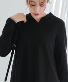 Tiaclasse 【洗える】配色フーディーニットチュニック