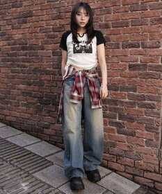 WEGO キーネックサイドレースアップちびT