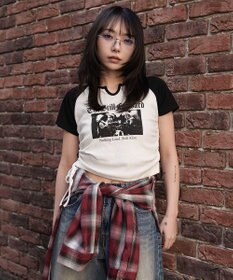 WEGO キーネックサイドレースアップちびT