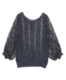 YECCA VECCA 【archive】テープヤーン袖レースプルオーバー