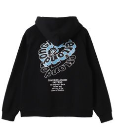 WEGO 【ユニセックス着用ITEM/裏起毛/SMLサイズ展開】リラックスフィットバックロゴジップパーカー