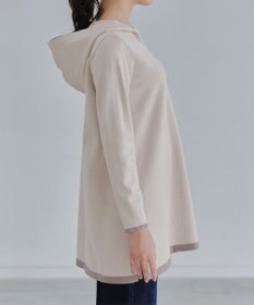 Tiaclasse 【洗える】配色フーディーニットチュニック