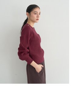 YECCA VECCA 金釦ミニケーブルニット